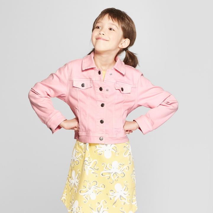 Girls' Denim Jacket - Cat & Jack Pink