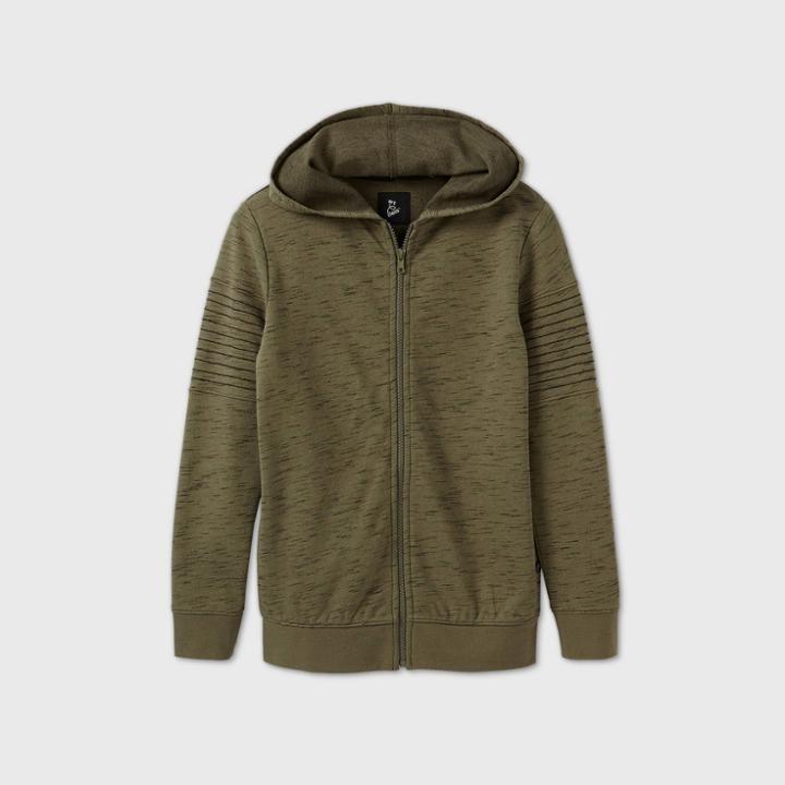 Boys' Moto Sleeve Hoodie Sweatshirt - Art Class Green