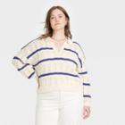 Women's Plus Size Collared Polo Pullover Sweater - Universal Thread Cream