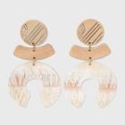 Cutout Post With Curved Bar And Open Circle Drop Earrings - Universal Thread Ivory