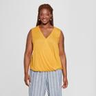 Women's Plus Size Wrap Front Tank - Universal Thread Yellow