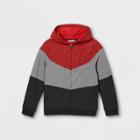 Boys' French Terry Colorblock Hoodie - Cat & Jack Red/charcoal/black