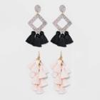Sugarfix By Baublebar Mixed Media Statement Earring Gift Set - Rainbow Glitter/blush, Women's, Size: Small, Multicolored Black