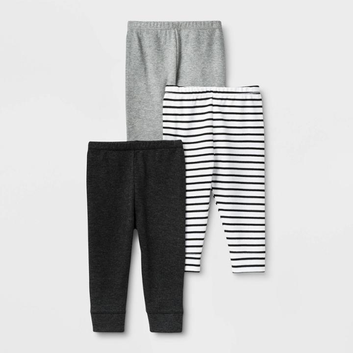 Baby Boys' 3pk Leggings - Cloud Island Black Newborn, Boy's
