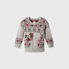 Disney Toddler Boys' Mickey And Pluto Pocket Ugly Christmas Sweater - Gray