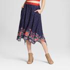 Women's Floral Print Embroidered Floral Maxi Skirt - Xhilaration Navy