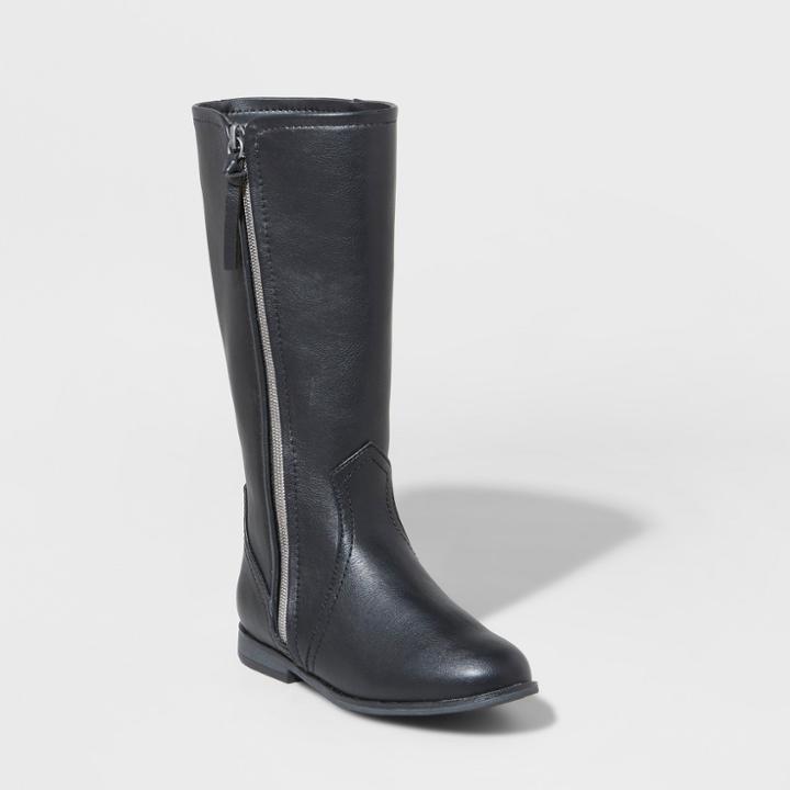 Girls' Evelina Riding Tall Fashion Boots - Cat & Jack Black