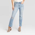 Women's High-rise Relaxed Fit Straight Cropped Jeans - Universal Thread Light Wash 4, Women's, Blue