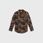 Boys' Poplin Printed Long Sleeve Button-down Shirt - Cat & Jack Green