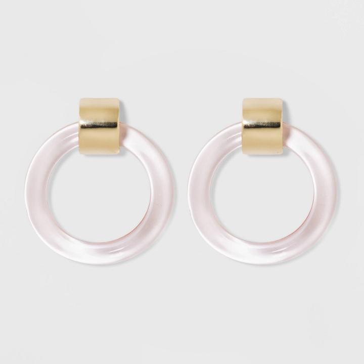 Sugarfix By Baublebar Doorknocker Lucite Hoop Earrings - Blush, Girl's