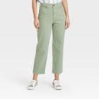 Women's Super-high Rise Vintage Straight Cropped Jeans - Universal Thread Light Olive