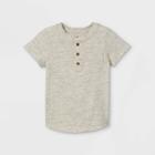 Toddler Boys' Adaptive Henley Button-down Shirt - Cat & Jack Heather Oatmeal