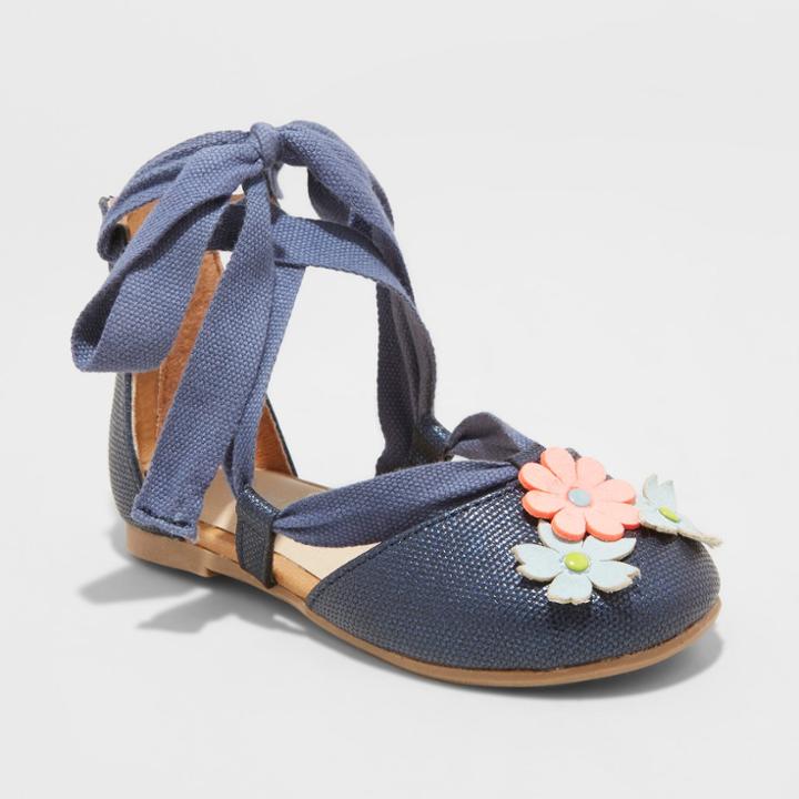 Toddler Girls' Keiara Ballet Flats - Cat & Jack Navy