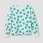 Girls' 'st. Patrick's Day Shamrock' Pullover Sweatshirt - Cat & Jack White