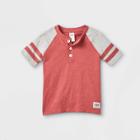 Oshkosh B'gosh Toddler Boys' Athletic Short Sleeve Henley T-shirt - Red/gray