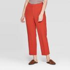Women's Mid-rise Regular Fit Pleated Pants - A New Day Red
