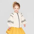 Target Toddler Girls' Long Sleeve Embroidered Woven Blouse - Art Class Off-white