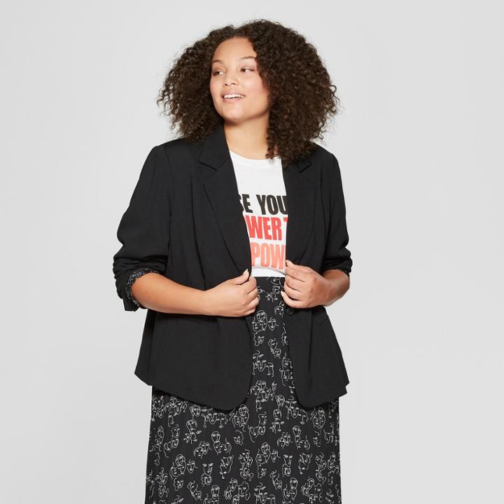 Women's Plus Size Blazer - A New Day + Vital Voices - Black