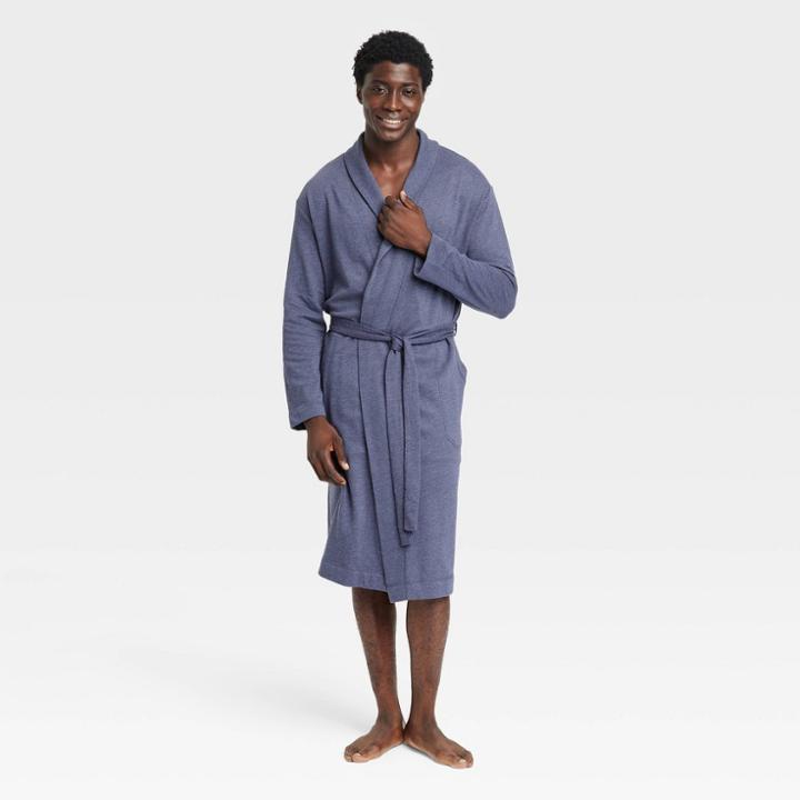 Men's Lightweight Robe One Piece Pajama - Goodfellow & Co Navy Blue