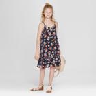 Girls' Back Tie Woven Dress - Art Class Blue