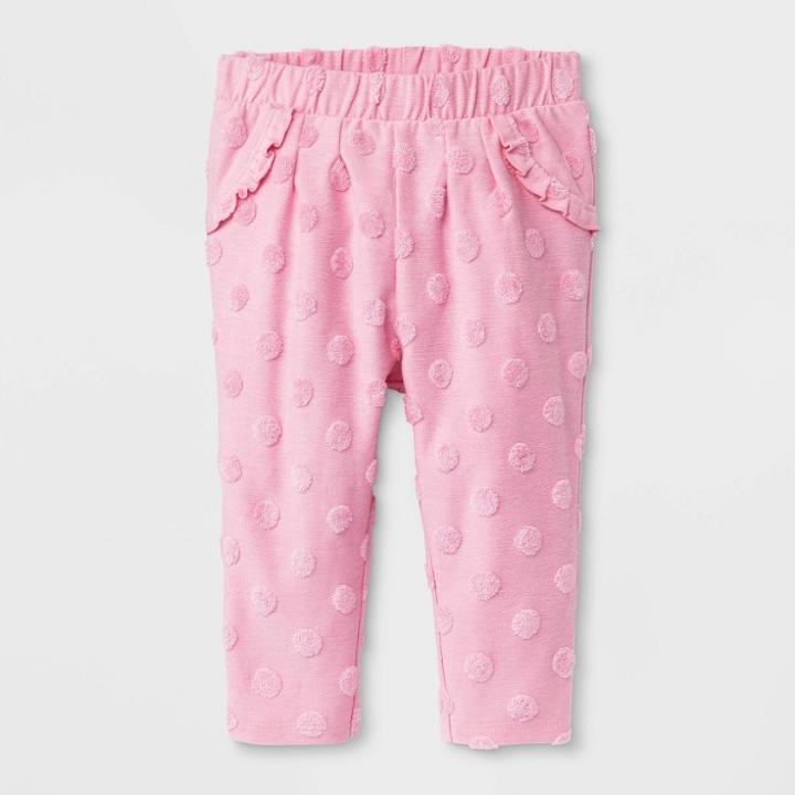 Baby Girls' Dot Print Jogger Pants - Cat & Jack Pink Newborn, Girl's