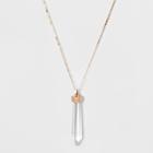 Semi Precious Shard Pendant Necklace - Universal Thread White Crystal
