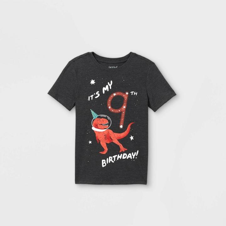 Boys' Short Sleeve 9th Birthday Graphic T-shirt - Cat & Jack Black