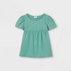 Girls' Crochet Short Sleeve T-shirt - Cat & Jack Ocean Green