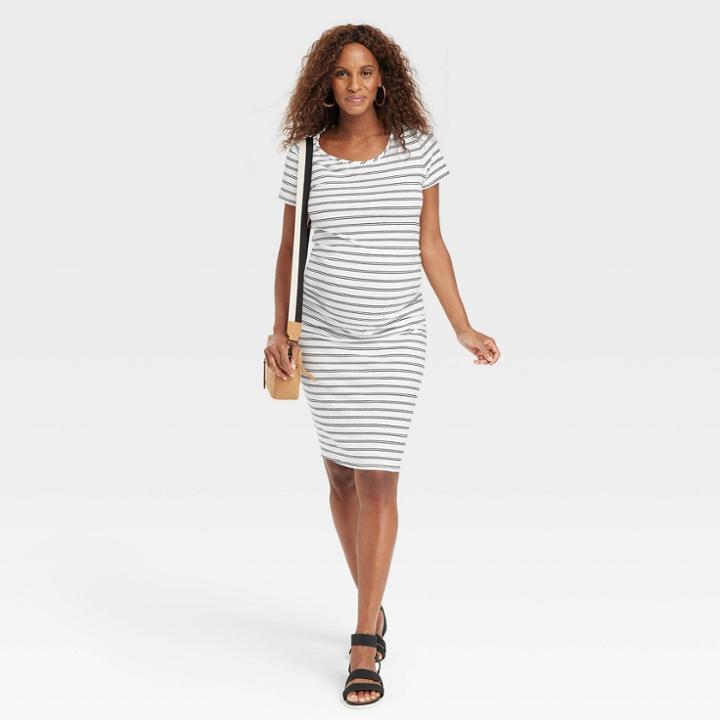 Short Sleeve Essential T-shirt Maternity Dress - Isabel Maternity By Ingrid & Isabel Black