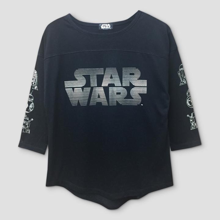 Lucas Girls' Star Wars Forces Of Destiny Hi Low 3/4 Sleeve T-shirt - Black