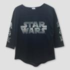 Lucas Girls' Star Wars Forces Of Destiny Hi Low 3/4 Sleeve T-shirt - Black