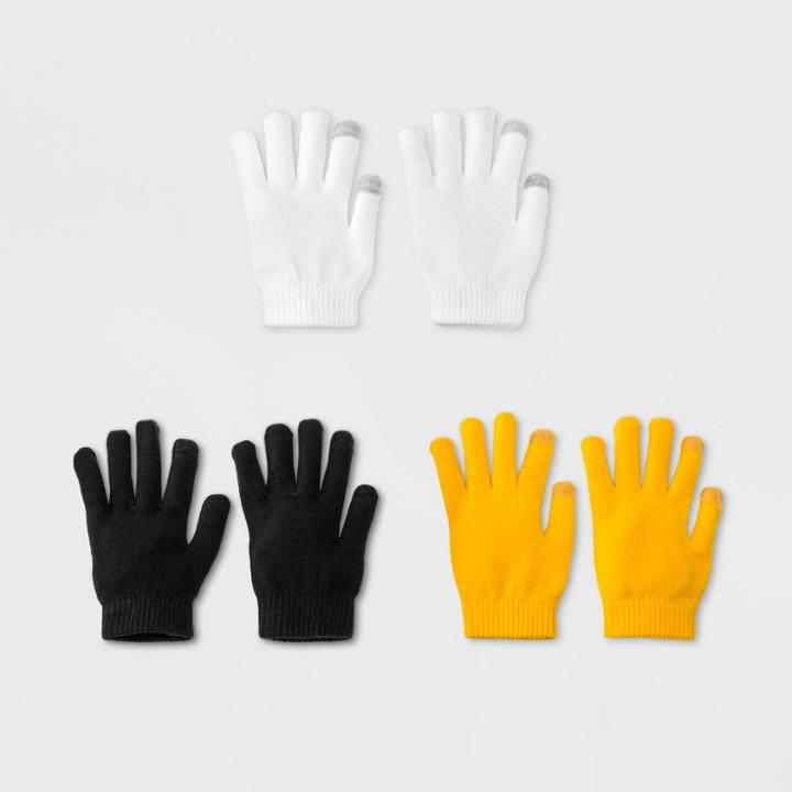 Women's 3pk Tech Touch Gloves - Wild Fable Fig Yellow