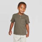 Petitetoddler Boys' Short Sleeve Henley T-shirt - Art Class Olive 12m, Toddler Boy's, Green