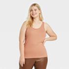 Women's Plus Size Slim Fit Tank Top - A New Day Pink