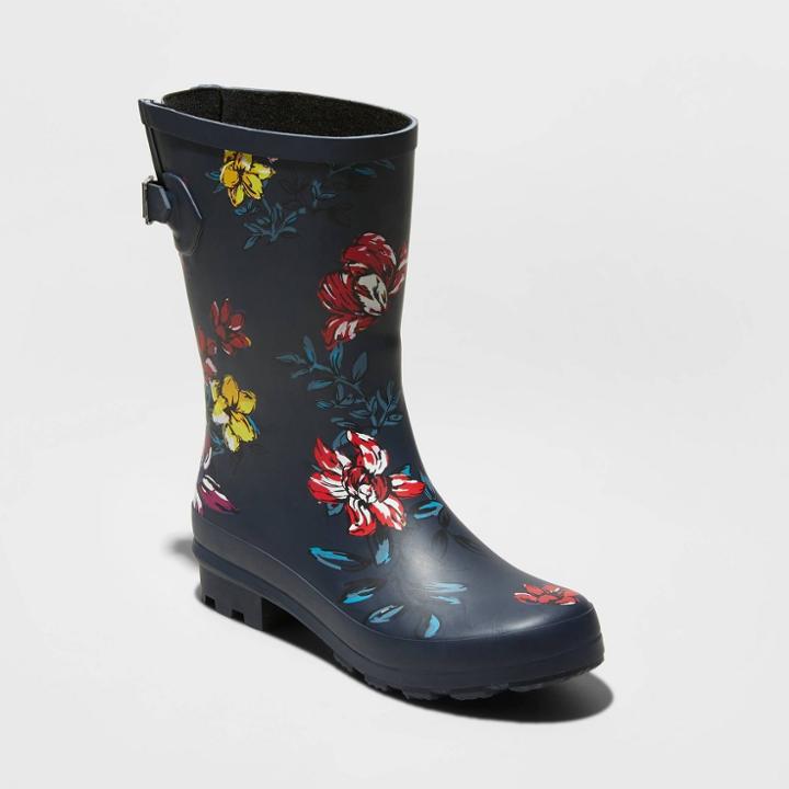 Women's Vicki Rain Boots - A New Day Navy (blue)