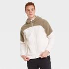 Men's Fleece Full Zip Sweatshirt - All In Motion Cream