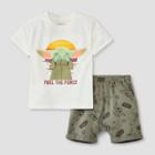 Lucas Toddler Boys' 2pc Baby Yoda Shorts Set - Off-white