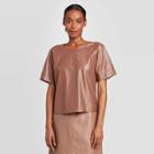 Women's Short Sleeve Blouse - Prologue Brown S, Women's,