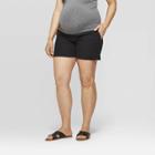 Maternity Pull-on Adjustable Band Twill Shorts - Isabel Maternity By Ingrid & Isabel Black