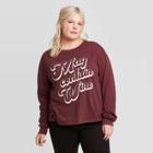 Women's Plus Size May Contain Wine Long Sleeve T-shirt - Zoe+liv - Burgundy 1x, Women's,