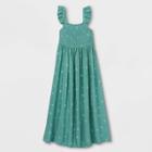Girls' Smocked Woven Maxi Sleeveless Dress - Cat & Jack Ocean Green