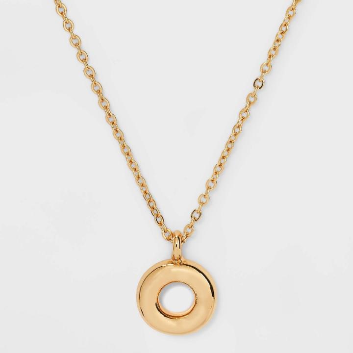 Puffy Initial Charm 'o' Pendant Necklace - Wild Fable Gold