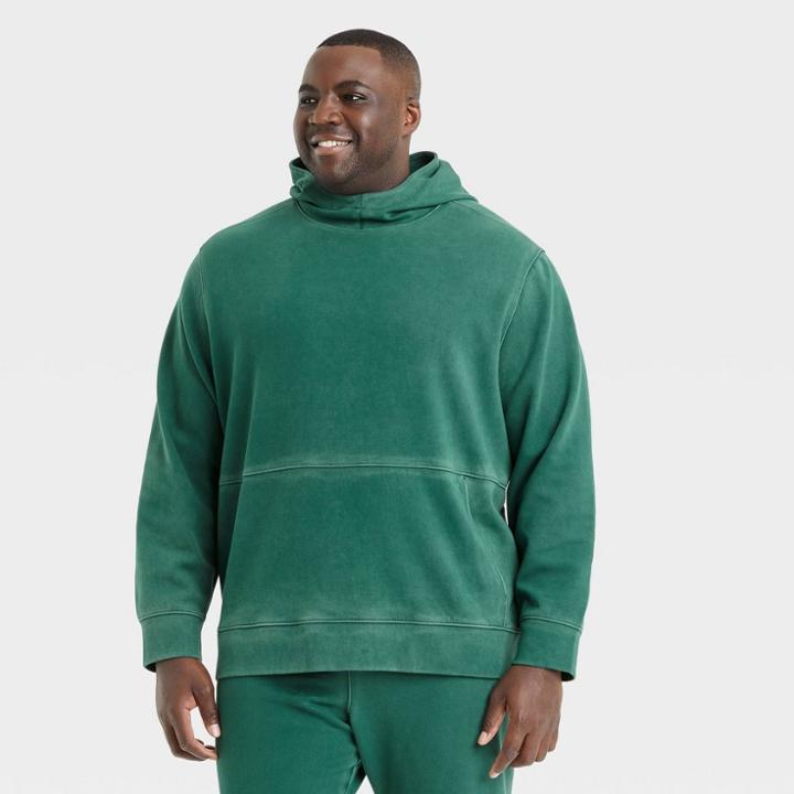 Men's Big & Tall Premium Washed Fleece Sweatshirt - All In Motion Green