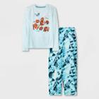 Boys' 2pc Wooly Mammoth Tie-dye Long Sleeve Pajama Set - Cat & Jack Blue
