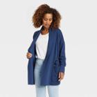 Women's Drape Front Jacket - Knox Rose Navy Blue