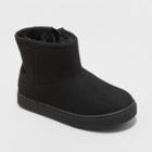 Toddler Girls' Arlo Zipper Winter Shearling Style Boots - Cat & Jack Black