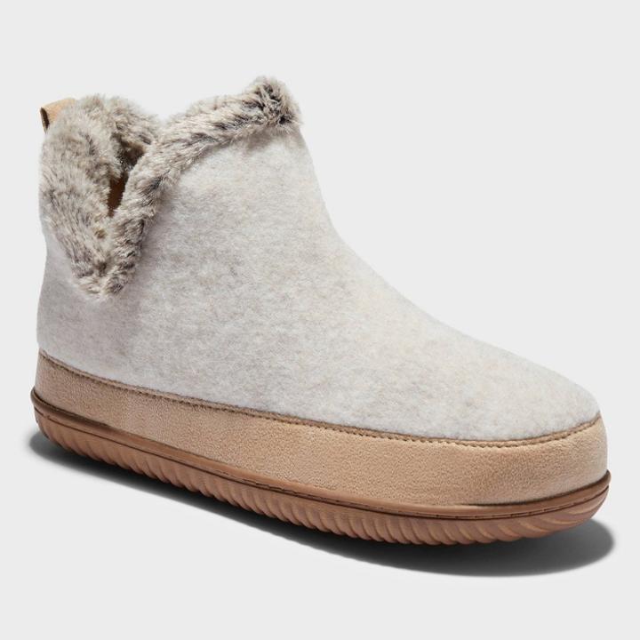 Dluxe By Dearfoams Women's Dolly Bootie Slippers - Taupe