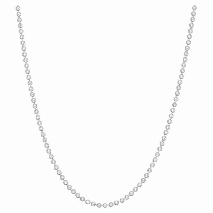 Tiara Sterling Silver 16 Diamond-cut Ball Chain Necklace, Size: