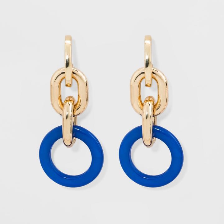 Sugarfix By Baublebar Mixed Media Linked Drop Earrings - Bright Blue, Girl's