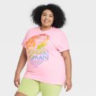 Pride Gender Inclusive Adult Extended Size Wonder Woman Short Sleeve T-shirt - Pink